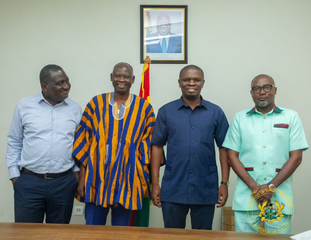 Hon. Mustapha Ussif with GAA President Bawa Fuseini and Charles Osei Asibey